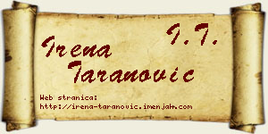 Irena Taranović vizit kartica